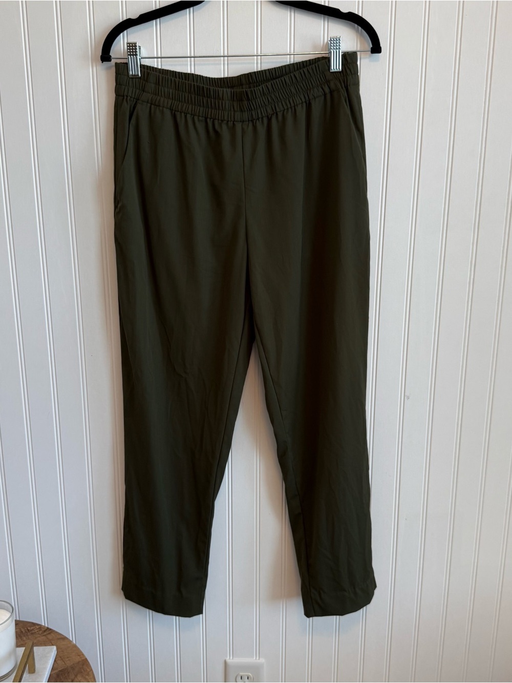 Everlane The Italian GoWeave Easy Pant Olive Green 100% Wool Pull-On Trousers 6
